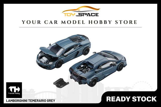 [TRENDS HOBBY] Lamborghini Temerario Grey - Toy Space Diecast Online Store Singapore