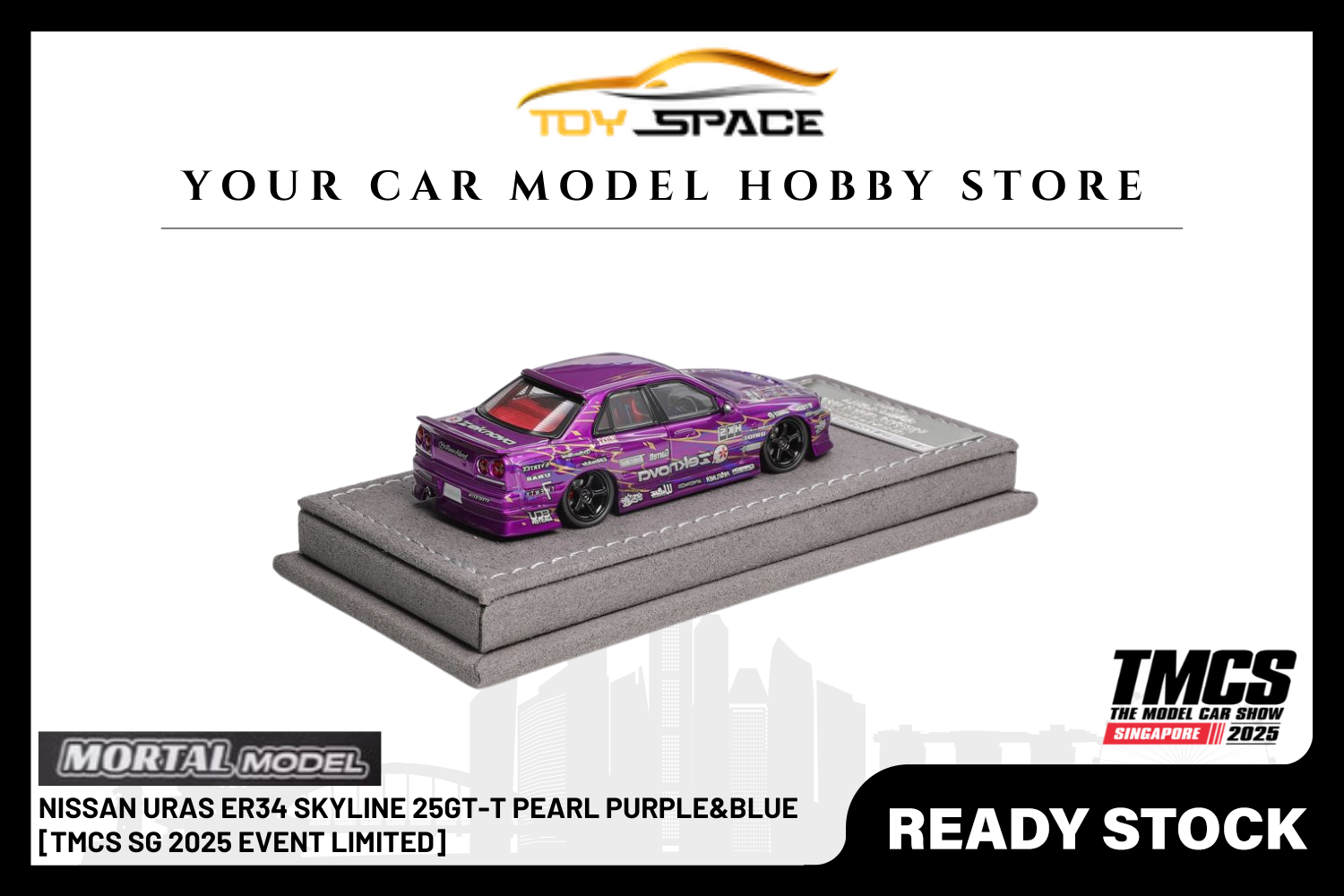 [MORTAL] 1:64 Nissan Uras ER34 Skyline 25GT-T Pearl Purple&Blue [TMCS SG 2025 Event Limited]