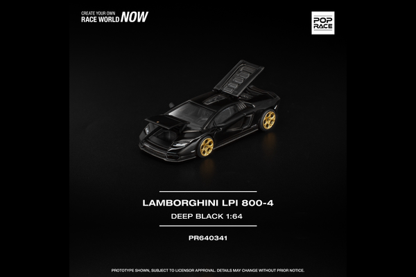 [POP RACE] 1:64 Lamborghini Countach LPI 800-4 Deep Black