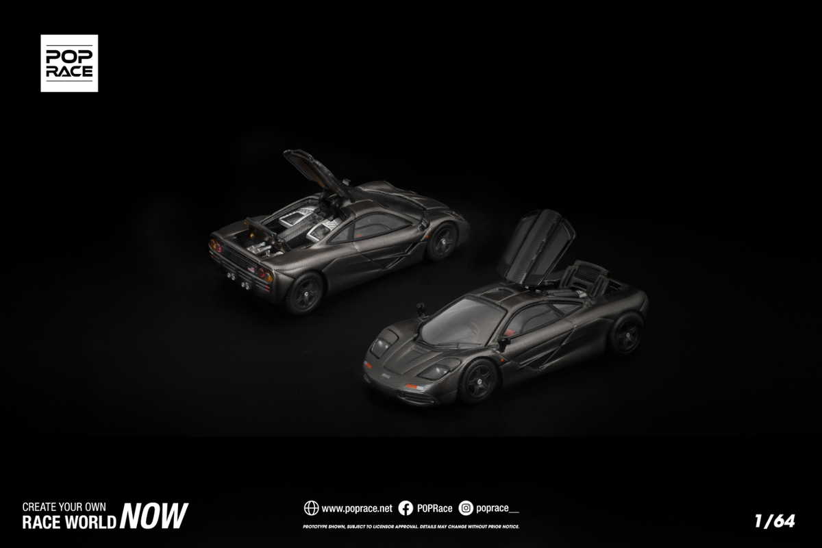 [POP RACE] 1:64 Mclaren F1 Carbon Edition - Toy Space Diecast Online Store Singapore