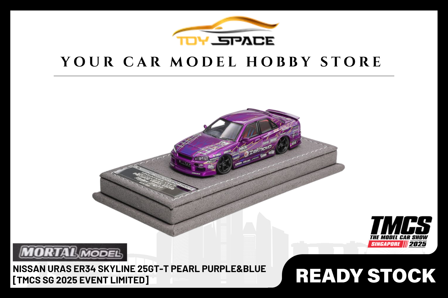 [MORTAL] 1:64 Nissan Uras ER34 Skyline 25GT-T Pearl Purple&Blue [TMCS SG 2025 Event Limited]