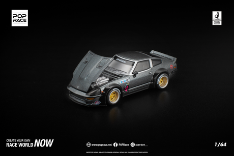 [POP RACE] 1:64 Pandem 280ZX Gun Metal - Toy Space Diecast Online Store Singapore