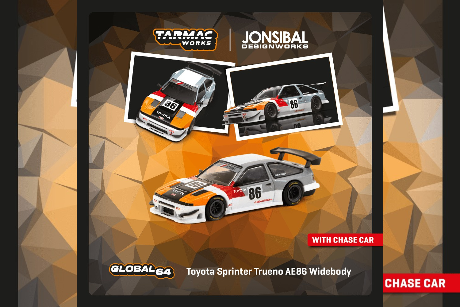 [TARMAC WORKS] 1/64 Toyota Sprinter Trueno AE86 Widebody TRD - GLOBAL64