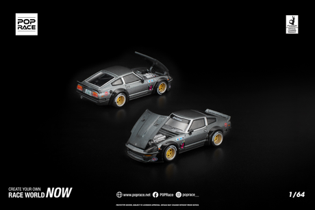 [POP RACE] 1:64 Pandem 280ZX Gun Metal - Toy Space Diecast Online Store Singapore