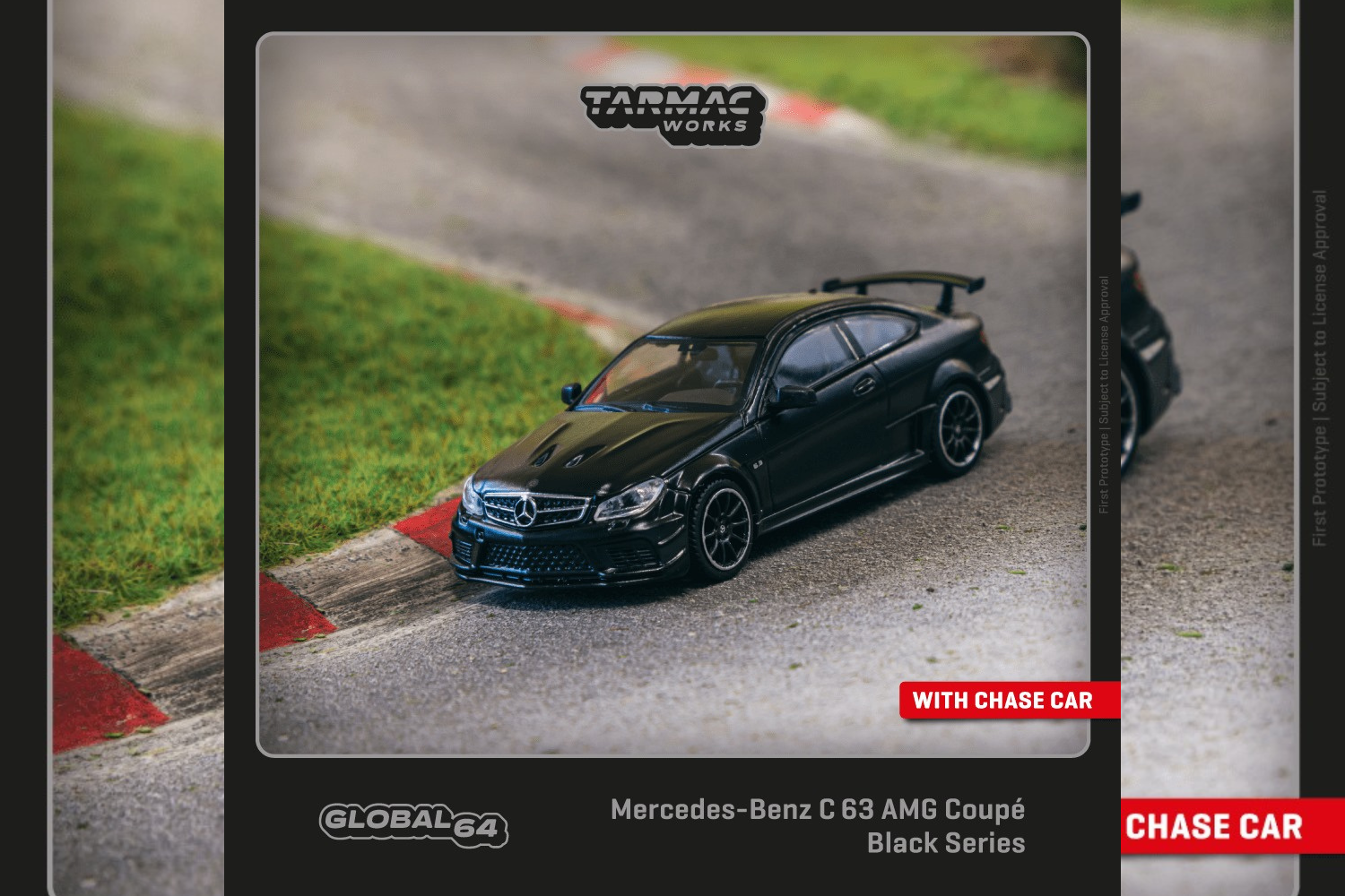 [TARMAC WORKS] 1/64 Mercedes-Benz C 63 AMG Coupé Black Series Matte Black - GLOBAL64