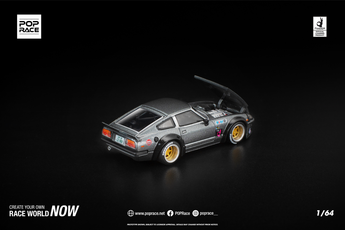 [POP RACE] 1:64 Pandem 280ZX Gun Metal - Toy Space Diecast Online Store Singapore