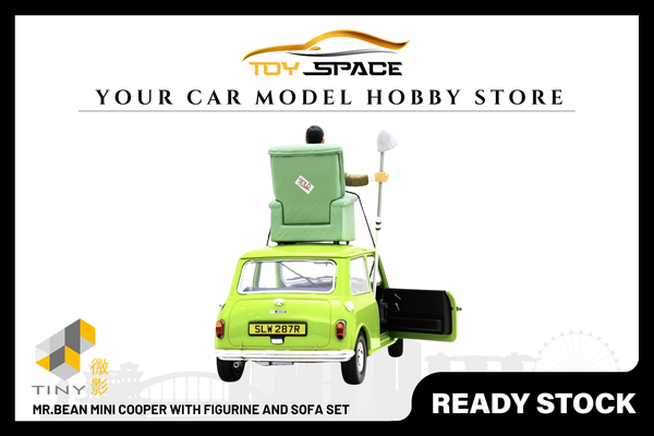 [TINY] 1:18 Mr.Bean Mini Cooper With Figurine and Sofa Set