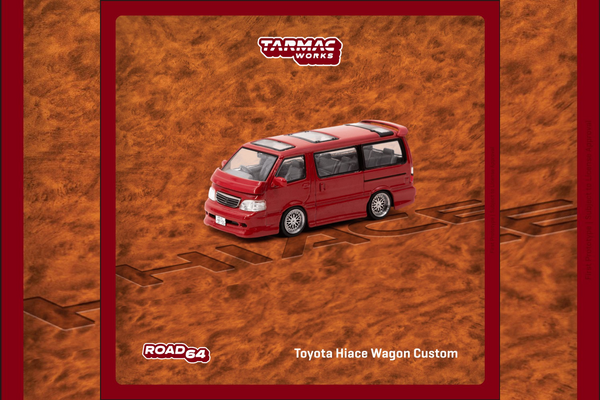Tarmac Works 1/64 Toyota Hiace Wagon Custom Red - ROAD64