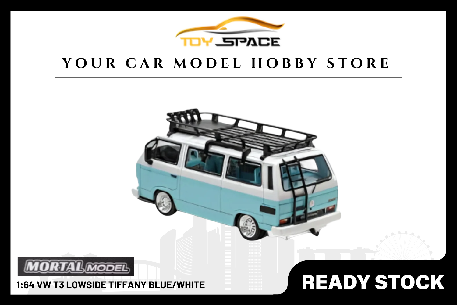 [MORTAL] 1:64 VW T3 Lowside Tiffany Blue/White