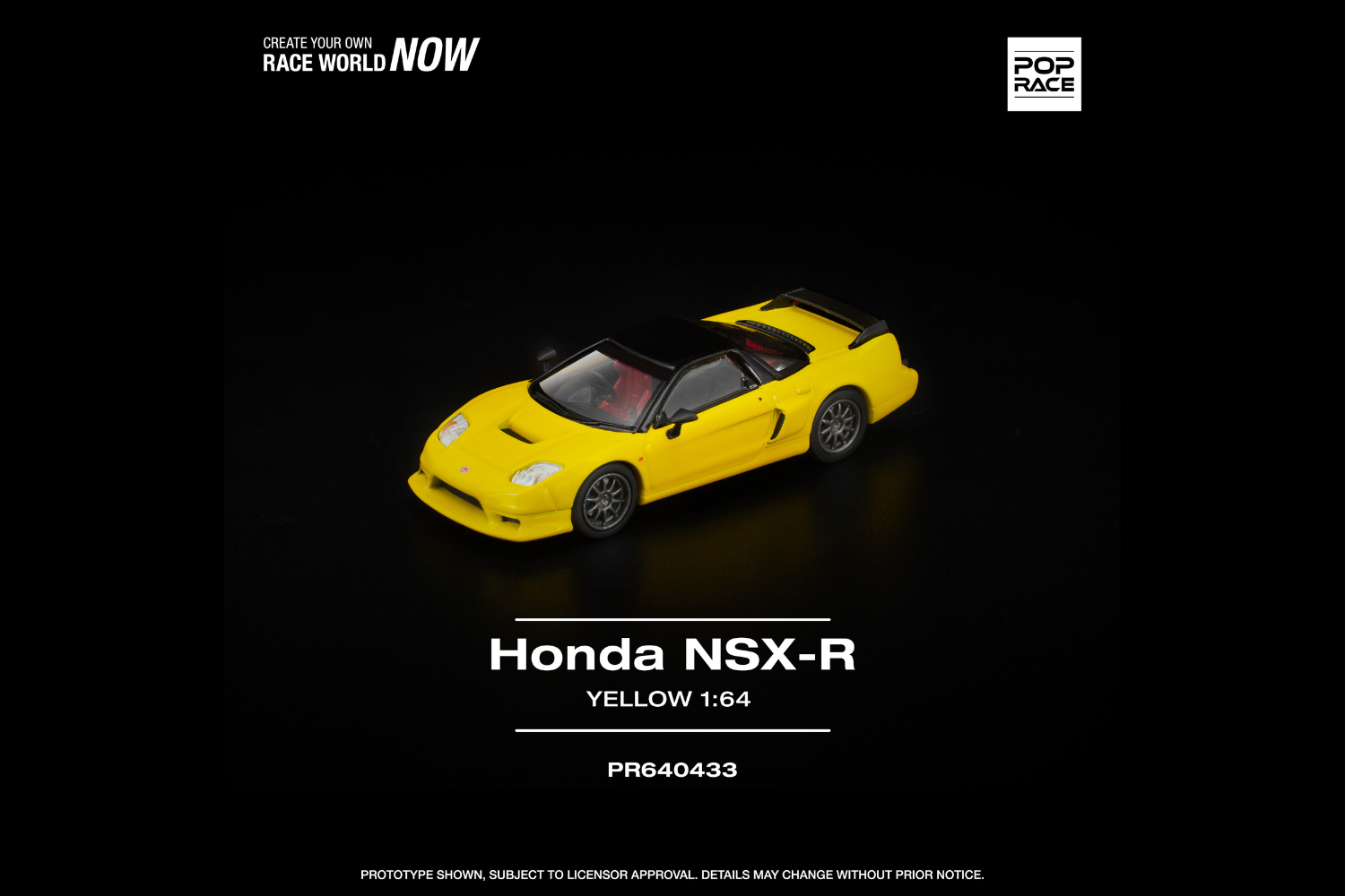 [POP RACE] 1:64 Honda NSX-R Yellow
