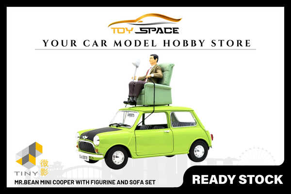 [TINY] 1:18 Mr.Bean Mini Cooper With Figurine and Sofa Set