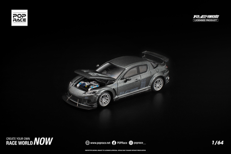 [POP RACE] 1:64 Mazda RX-8 RE-Amemiya Gun Metal - Toy Space Diecast Online Store Singapore