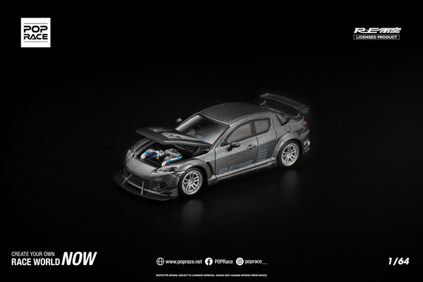 [POP RACE] 1:64 Mazda RX-8 RE-Amemiya Gun Metal