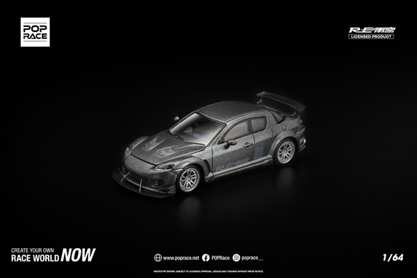 [POP RACE] 1:64 Mazda RX-8 RE-Amemiya Gun Metal