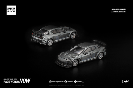 [POP RACE] 1:64 Mazda RX-8 RE-Amemiya Gun Metal - Toy Space Diecast Online Store Singapore