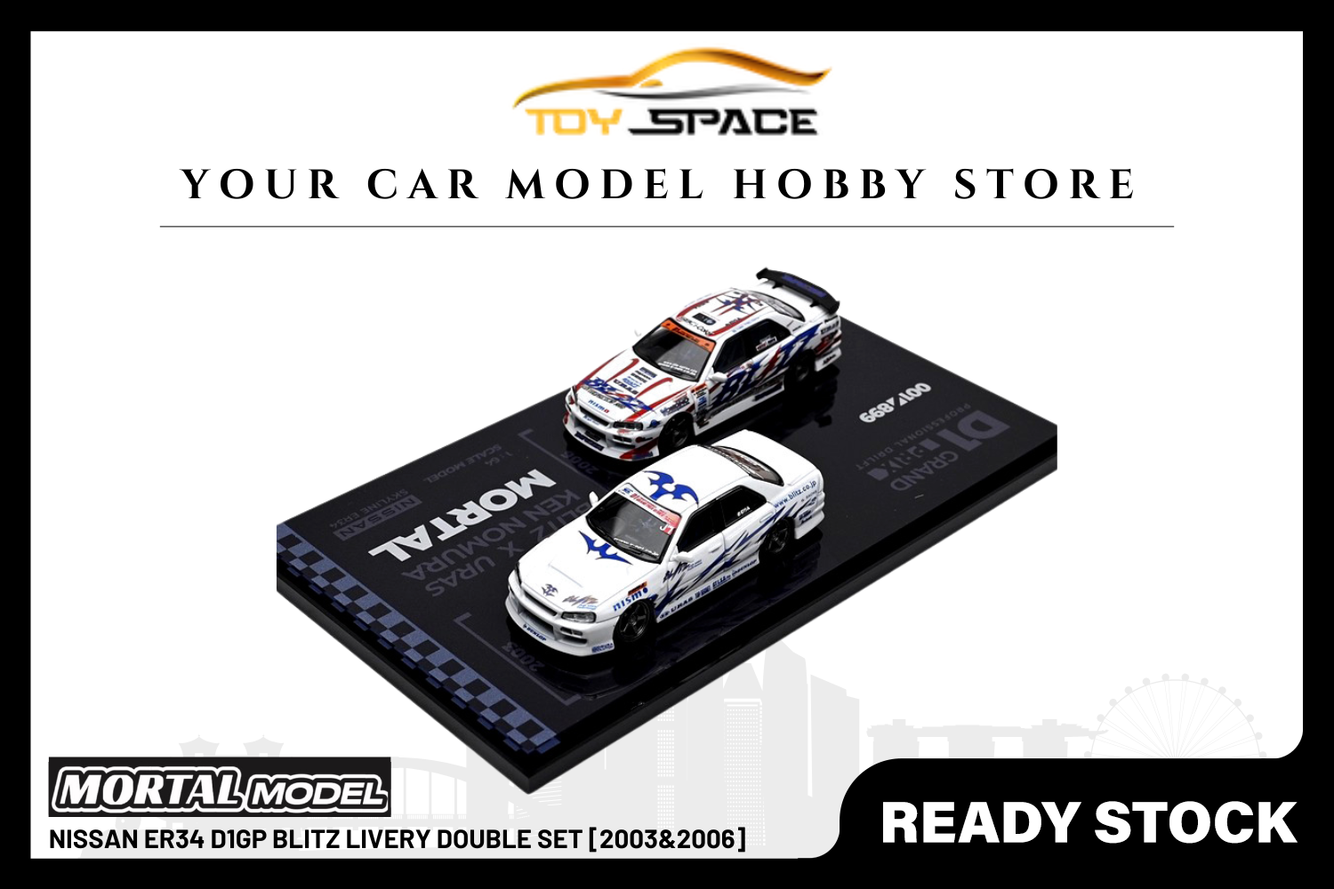[MORTAL] 1:64 Nissan ER34 D1GP BLITZ Livery Double Set [2003&2006]