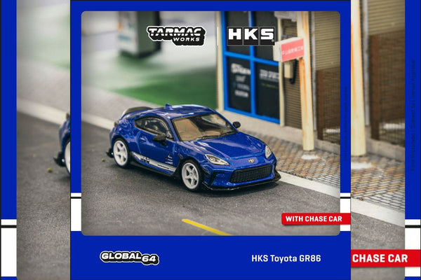 Tarmac Works 1/64 HKS Toyota GR86 Blue Metallic - GLOBAL64