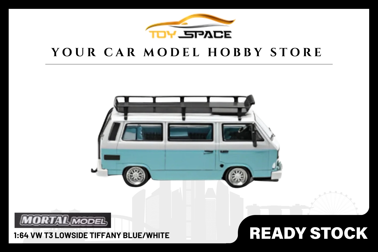 [MORTAL] 1:64 VW T3 Lowside Tiffany Blue/White