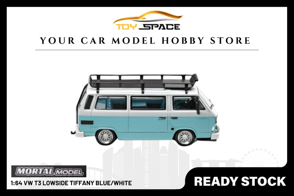 [MORTAL] 1:64 VW T3 Lowside Tiffany Blue/White