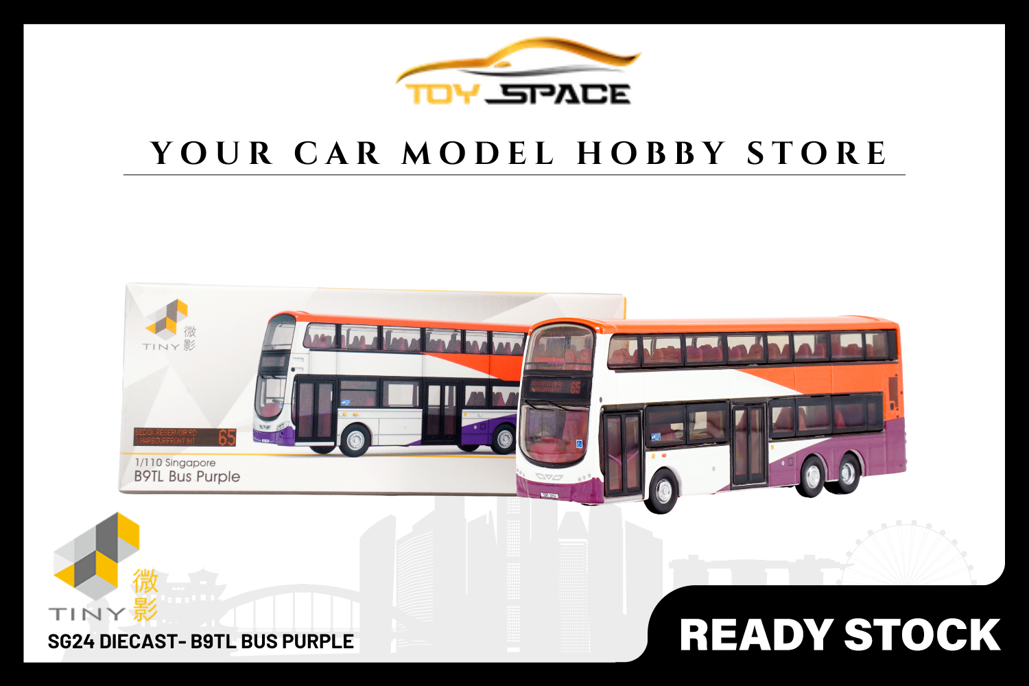 [TINY] SG24 Diecast- Volvo B9TL Bus Purple
