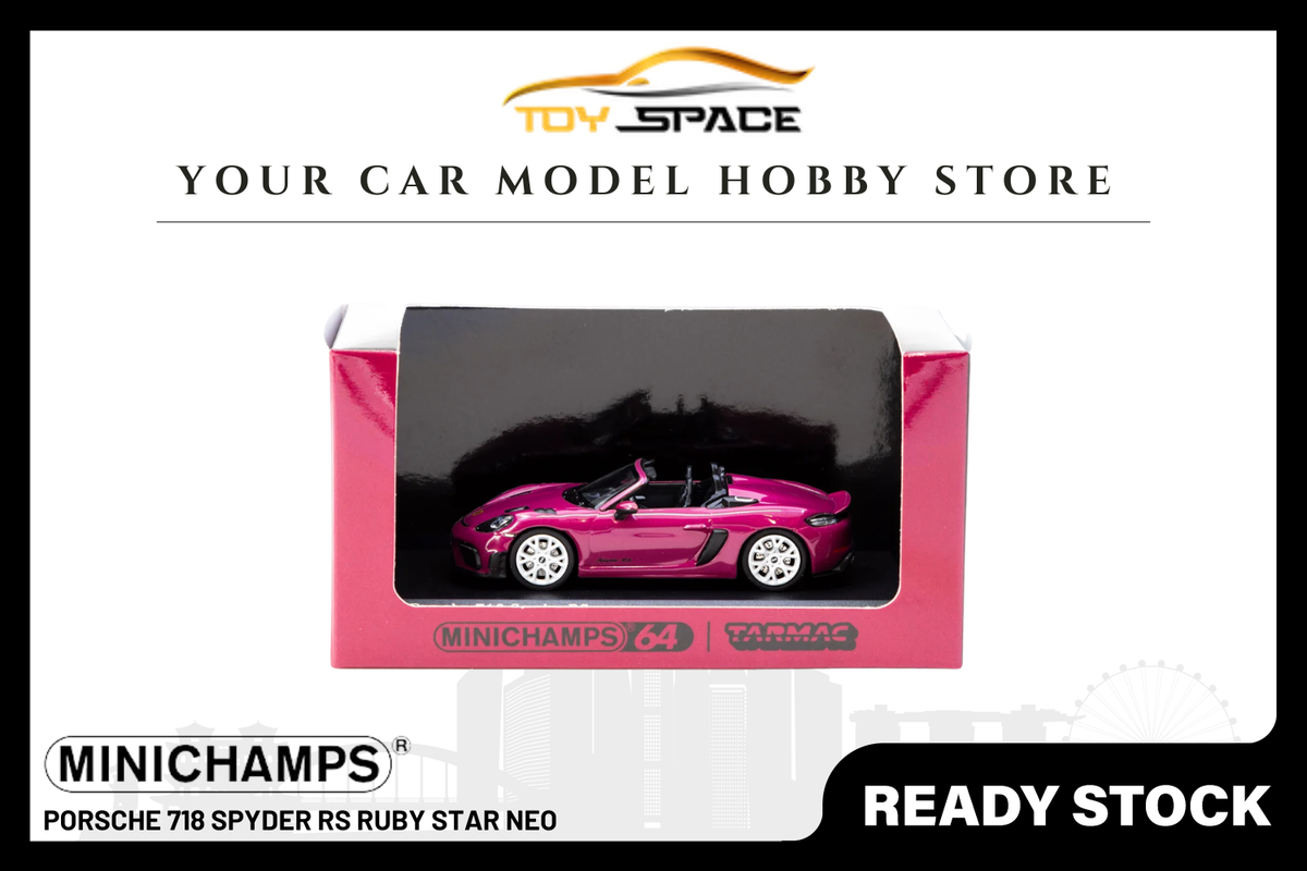 [TARMAC WORKS x MINICHAMPS] 1:64 Porsche 718 Spyder RS Ruby Star Neo