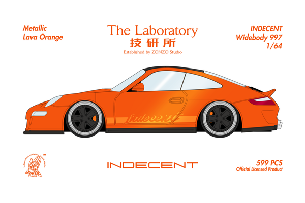 [THE LABORATORY] 1:64 Indecent Widebody 997 Metallic Lava Orange