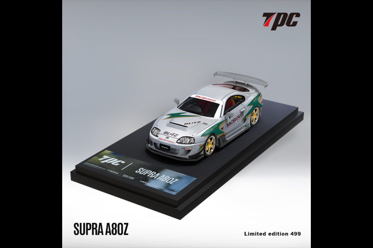 TPC 1/64 Toyota Supra A80 Z Silver Green