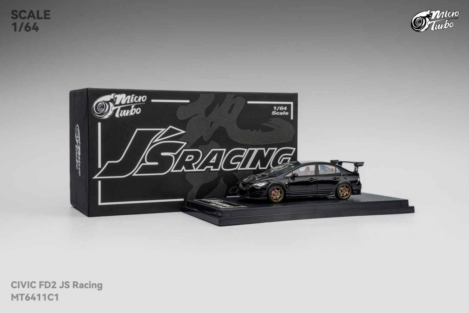 [MICRO TURBO] 1:64 Custom FD2 J’S Racing Metallic Black