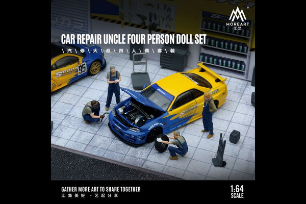 MoreArt 1/64 Car Repair Four Person Figure Set