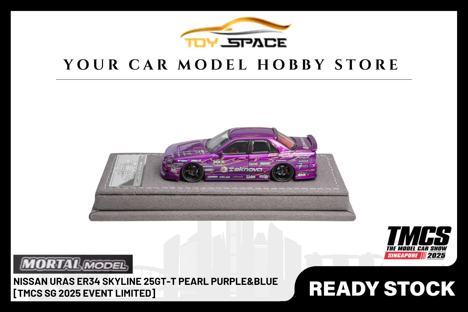 [MORTAL] 1:64 Nissan Uras ER34 Skyline 25GT-T Pearl Purple&Blue [TMCS SG 2025 Event Limited]
