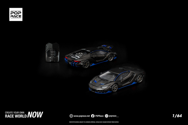 [POP RACE] 1:64 Lamborghini Centenario Carbon Blue