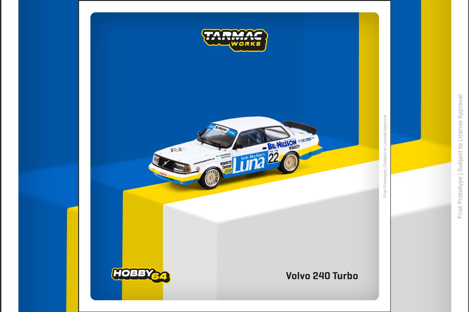 [TARMAC WORKS] 1/64 Volvo 240 Turbo ETCC Zolder 1984 Winner Ulf Granberg / Robert L. Kvist -  HOBBY64