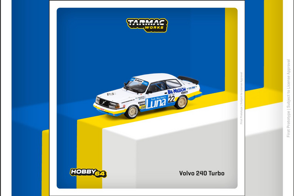 [TARMAC WORKS] 1/64 Volvo 240 Turbo ETCC Zolder 1984 Winner Ulf Granberg / Robert L. Kvist -  HOBBY64