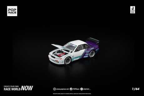 [POP RACE] 1:64 Pandem S13 White Purple - Toy Space Diecast Online Store Singapore