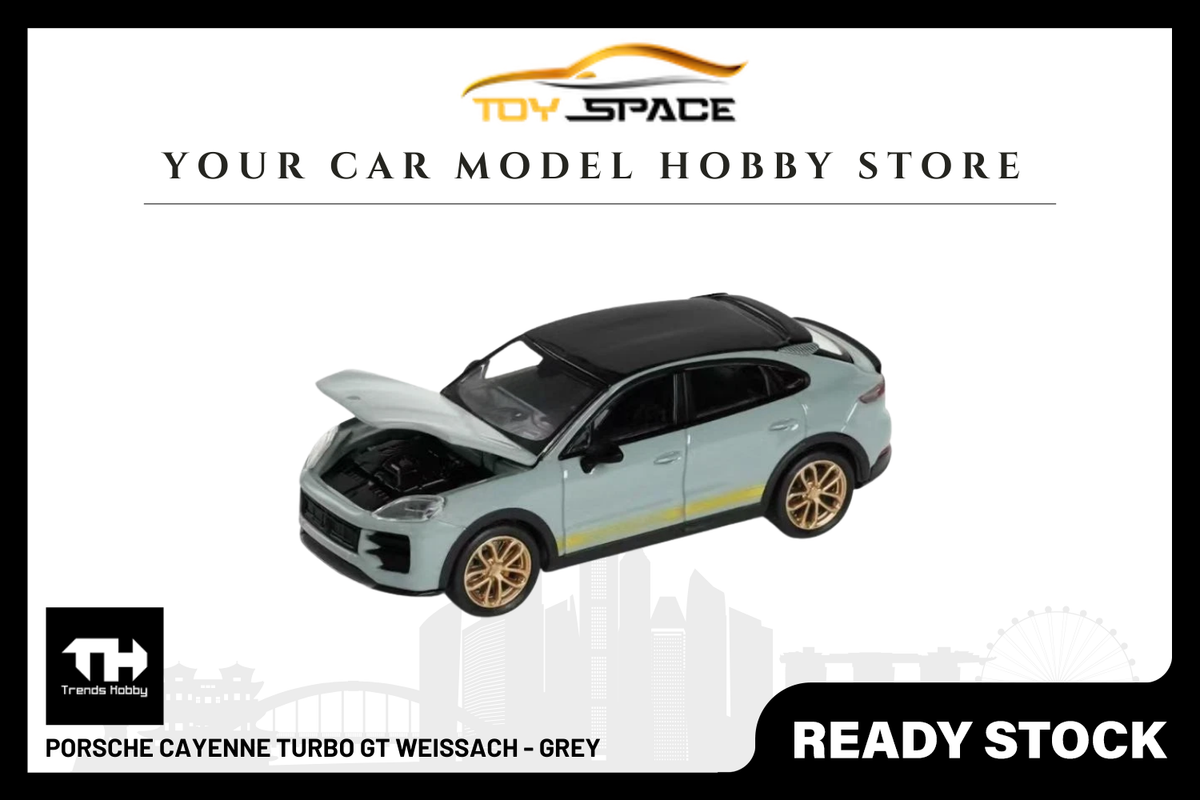 [TRENDS HOBBY] Porsche Cayenne Turbo GT Weissach - Grey - Toy Space Diecast Online Store Singapore