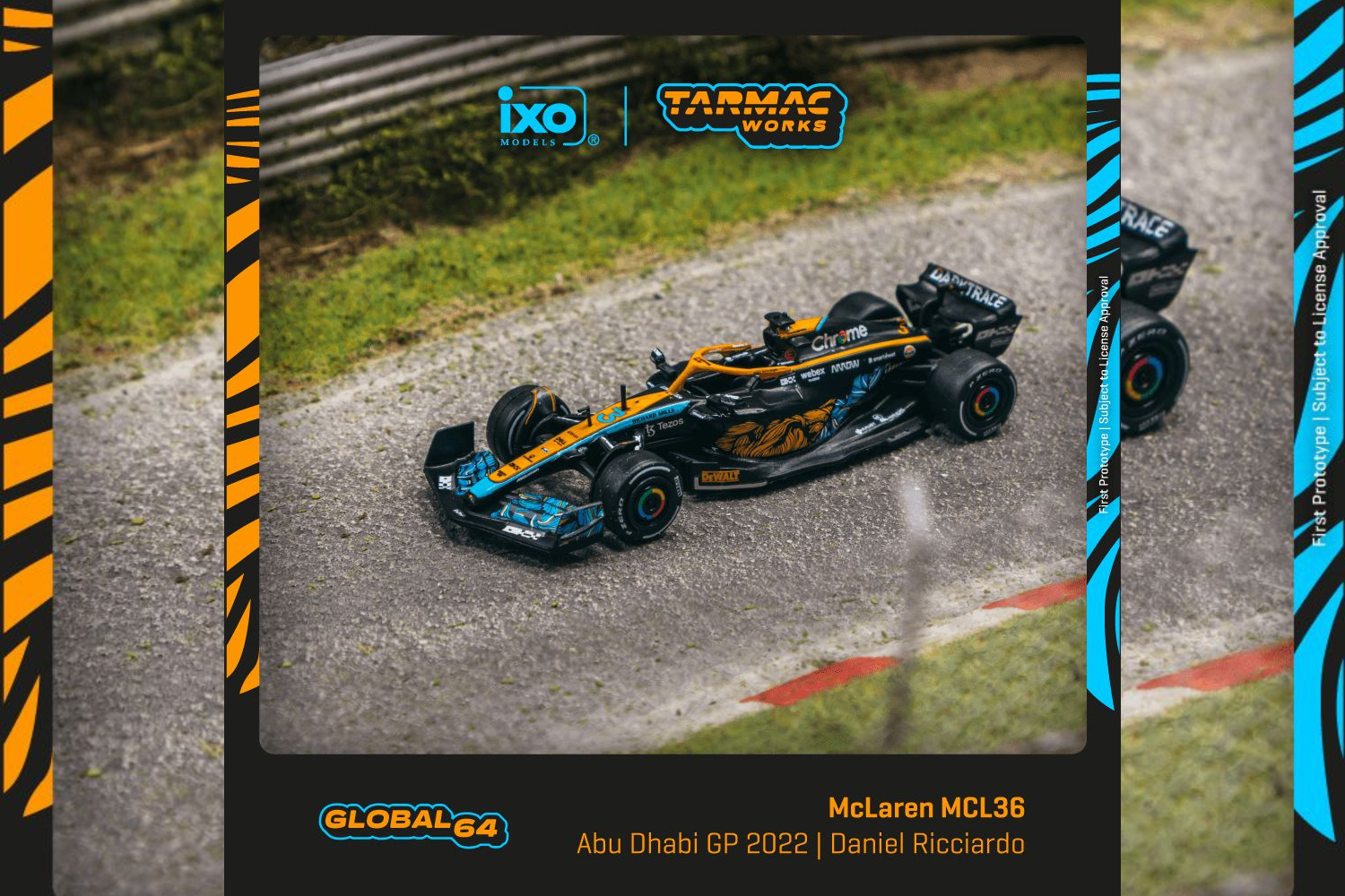Tarmac Works 1/64 McLaren MCL36 Abu Dhabi Grand Prix 2022 Daniel Ricciardo - GLOBAL64