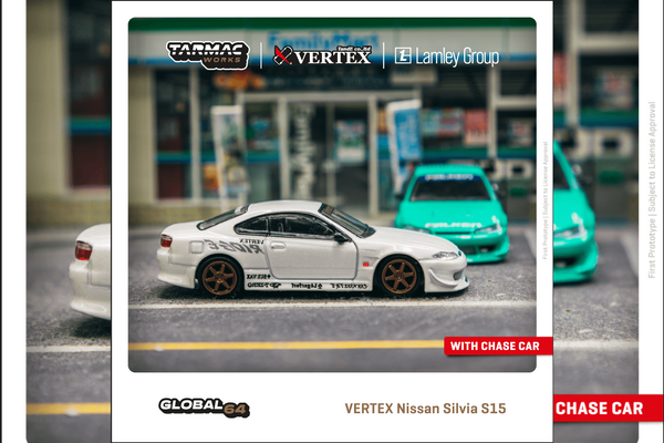 Tarmac Works 1/64 VERTEX Nissan Silvia S15 White Metallic - GLOBAL64