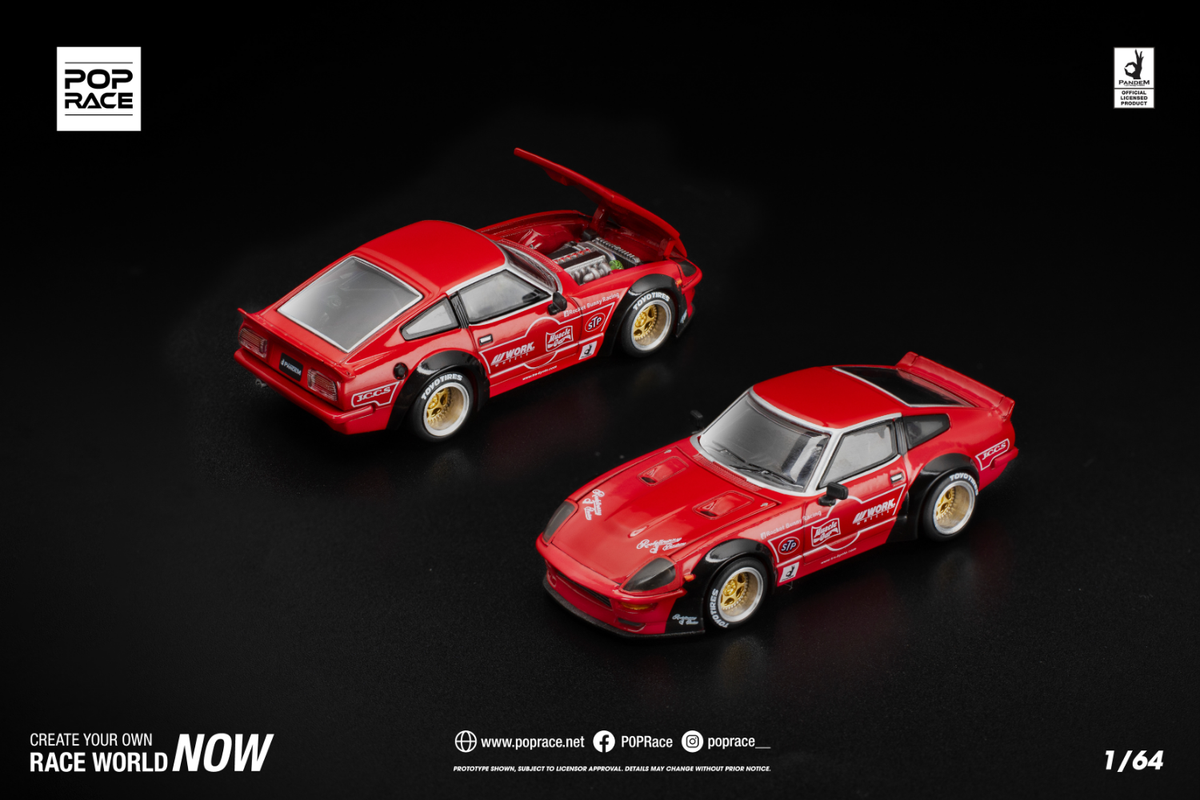 [POP RACE] 1:64 Pandem 280ZX Red - Toy Space Diecast Online Store Singapore