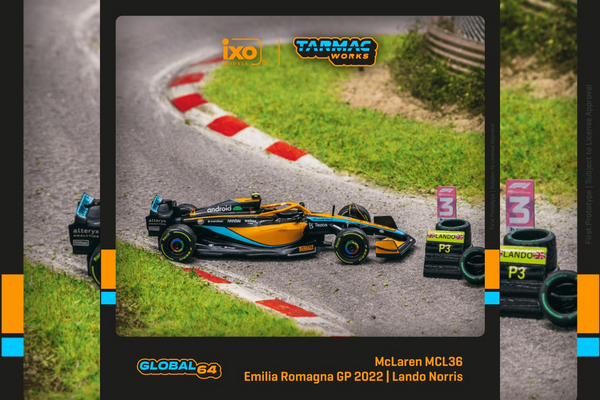 Tarmac Works 1/64 McLaren MCL36 Emilia Romagna Grand Prix 2022 Lando Norris - GLOBAL64