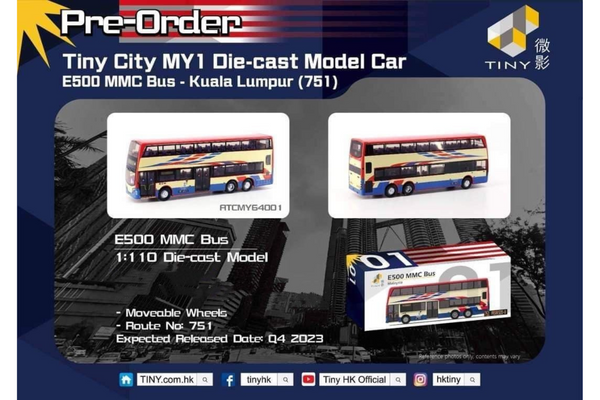 Tiny City MY1 Diecast - E500 MMC Bus Kuala Lumpur (751)