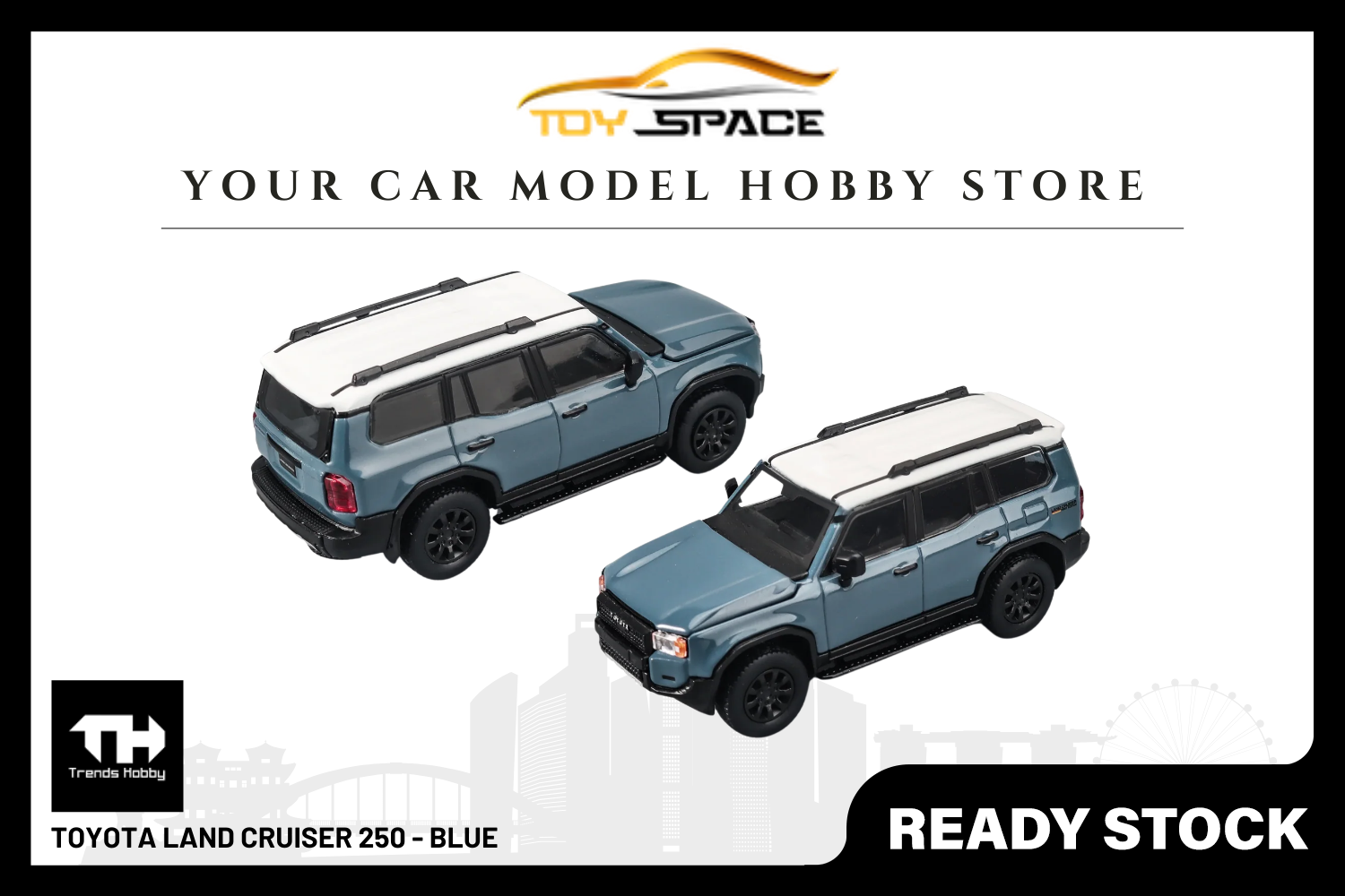 [TRENDS HOBBY] Toyota Land Cruiser 250 - Blue - Toy Space Diecast Online Store Singapore