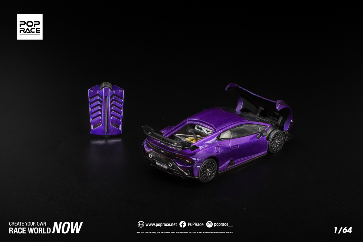 [POP RACE] 1:64 Lamborghini Huracan STO Viola Pasifae - Toy Space Diecast Online Store Singapore