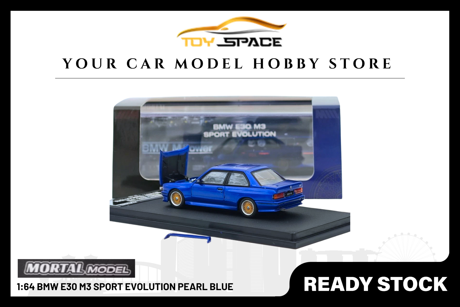 [MORTAL] 1:64 BMW E30 M3 Sport Evolution Pearl Blue