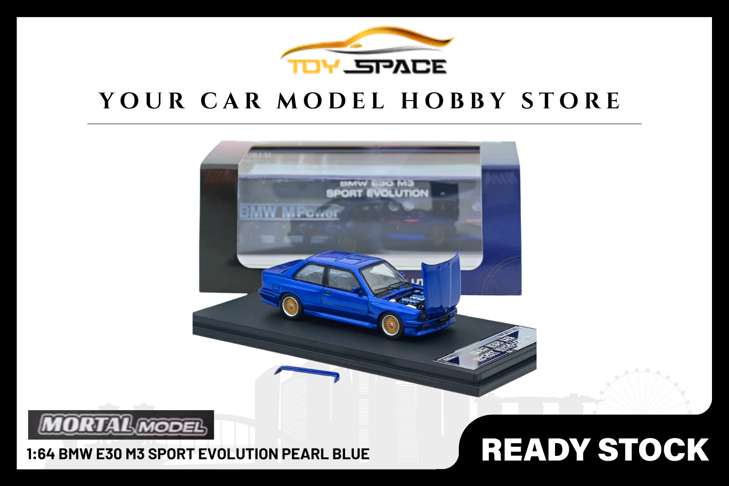 [MORTAL] 1:64 BMW E30 M3 Sport Evolution Pearl Blue