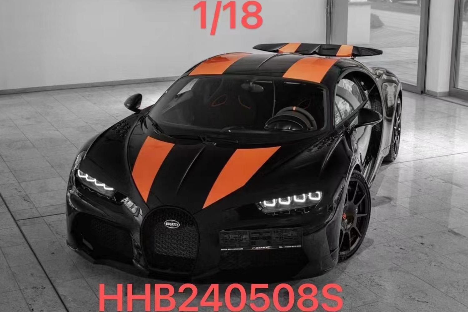 HH Model 1/18 Bugatti Red Dragon Super Sport Hidden Edition Black
