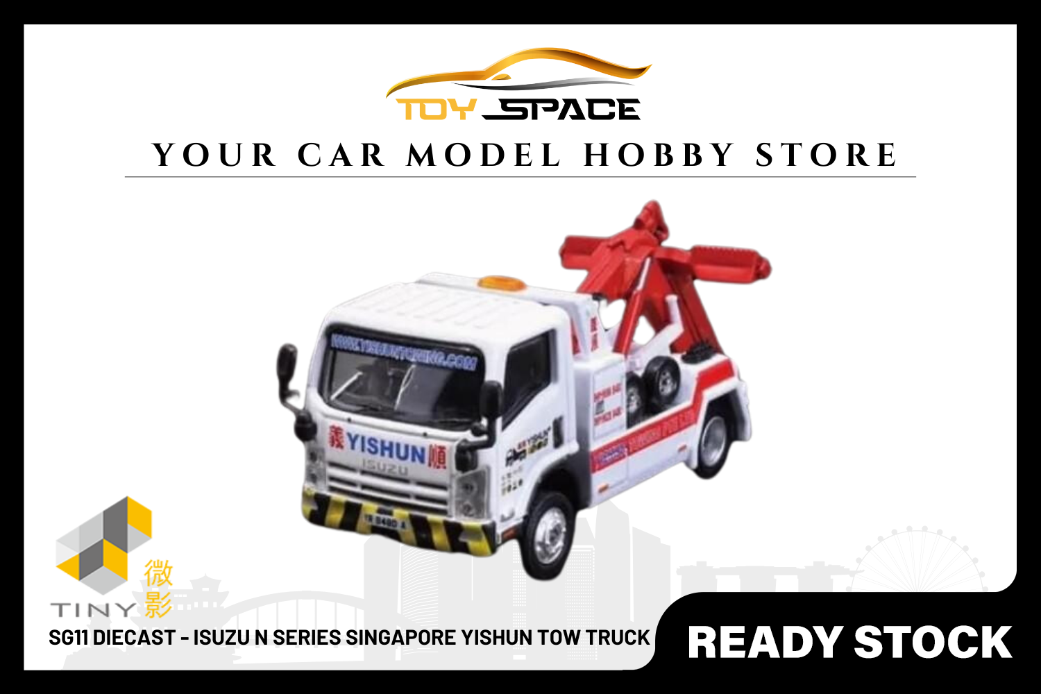 [TINY] SG11 Diecast - Isuzu N Series Singapore Yishun Tow Truck