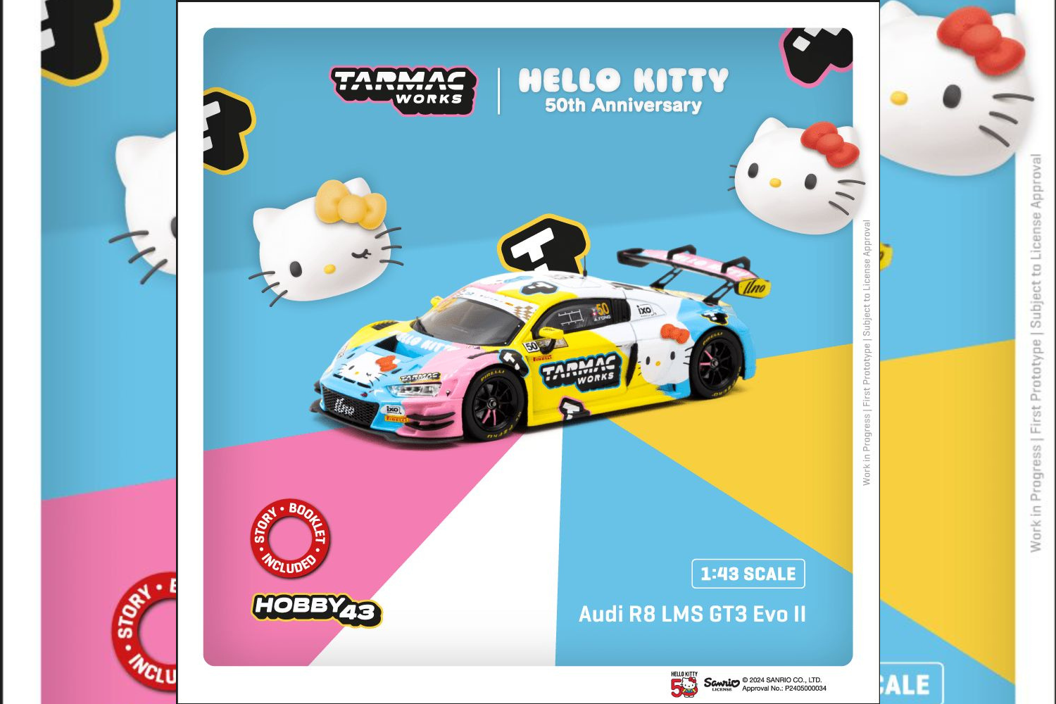 [TARMAC WORKS] 1/43 Audi R8 LMS GT3 Evo II Macau GT Cup - FIA GT World Cup 2023 - Race Version Uno Racing Adderly Fong - HOBBY43