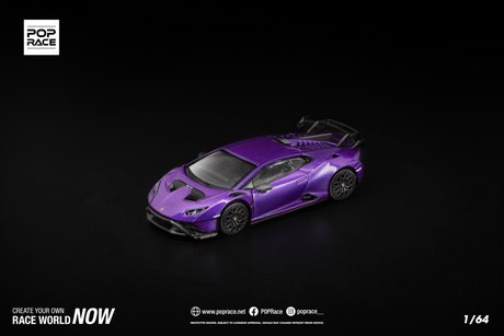 [POP RACE] 1:64 Lamborghini Huracan STO Viola Pasifae - Toy Space Diecast Online Store Singapore