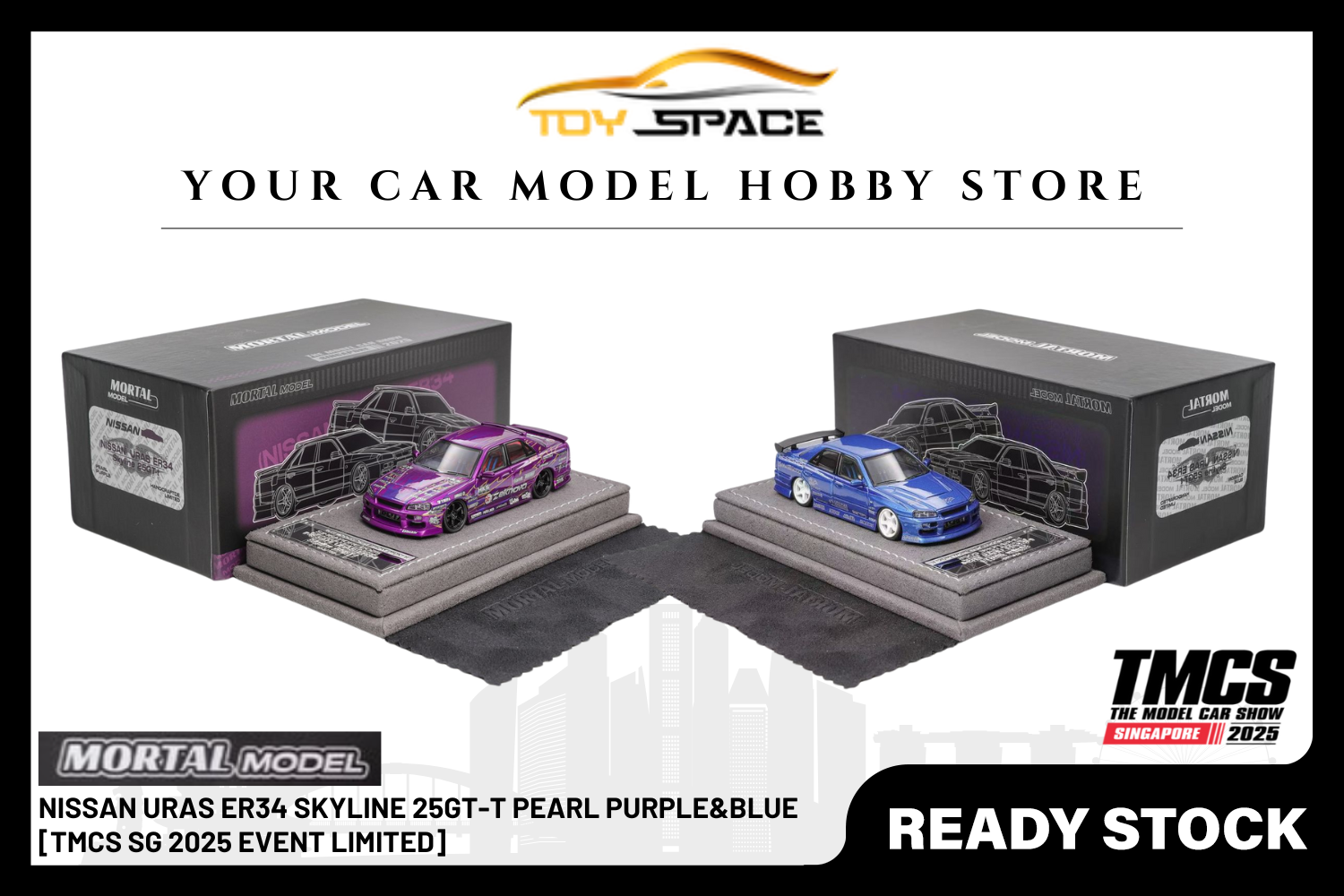 [MORTAL] 1:64 Nissan Uras ER34 Skyline 25GT-T Pearl Purple&Blue [TMCS SG 2025 Event Limited]