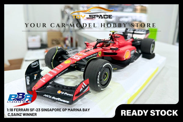 [BBR MODELS] 1:18 Ferrari SF-23 Singapore 2023 GP Marina Bay - C.Sainz Winner